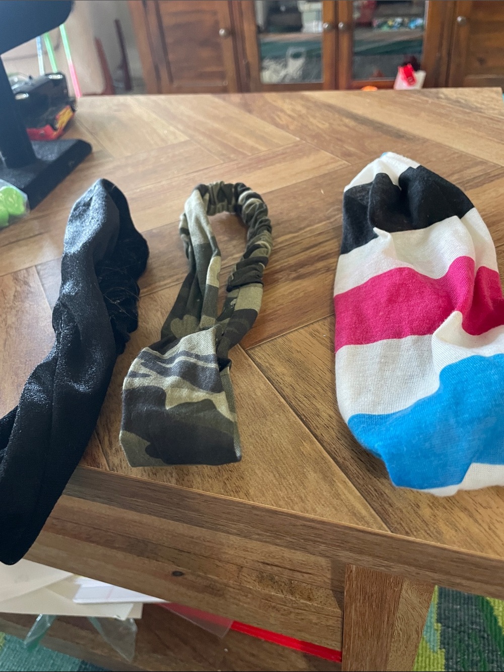Kids Multi-Pack Headbands – Black, Camo & Striped Pink/Blue